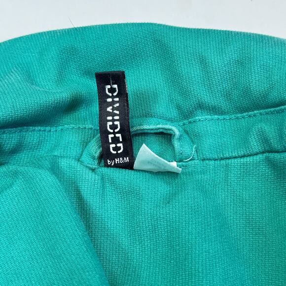 H&M; Divided Teal Double-Breasted Peacoat - Size 6 - Picture 8 of 11